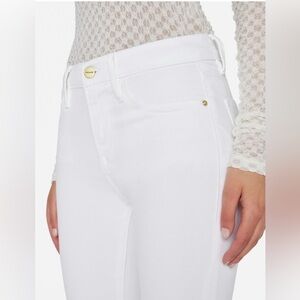 FRAME Le High Skinny Jeans - Blanc White, Size 27